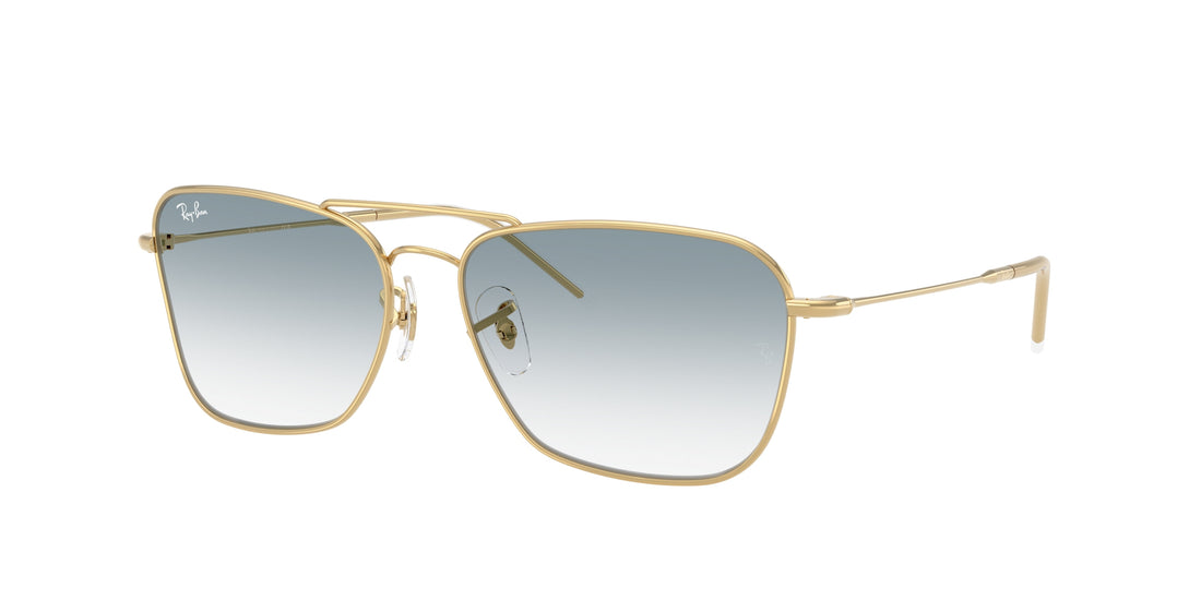 Óculos de sol ray-ban rbr0102s caravan reverse 001/79 dorado square unisex tamanho 61mm - Vista principal
