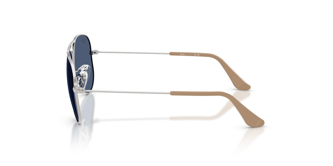 Óculos de sol ray-ban junior rj9506s junior aviator 301/80 plateado pilot infantil tamanho 52mm - Vista de detalhe