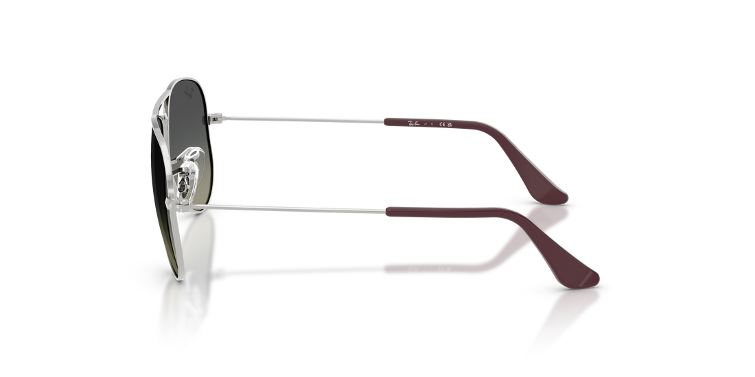 Óculos de sol ray-ban junior rj9506s junior aviator 302/11 plateado pilot infantil tamanho 50mm - Vista de detalhe