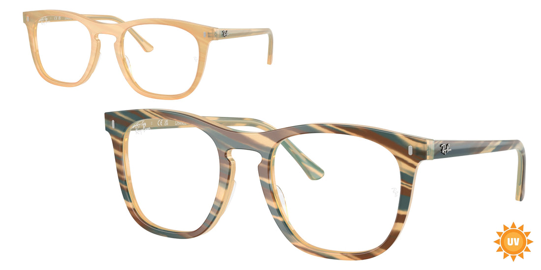 Brillen ray-ban rx2210v 8383 marron square unisex größe 51mm - Hauptansicht
