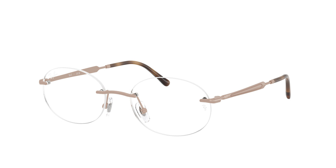 Óculos graduados ray-ban rx3767v 3207 rosa oval unisex tamanho 52mm - Vista principal