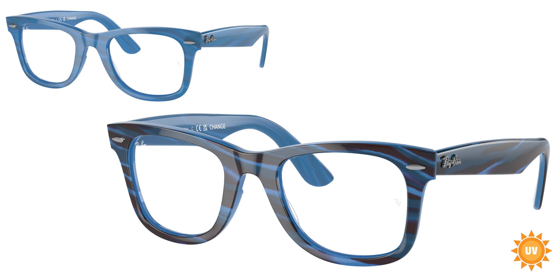 Occhiali da vista ray-ban rx4340v wayfarer ease 8384 azul square unisex taglia 50mm - Vista principale