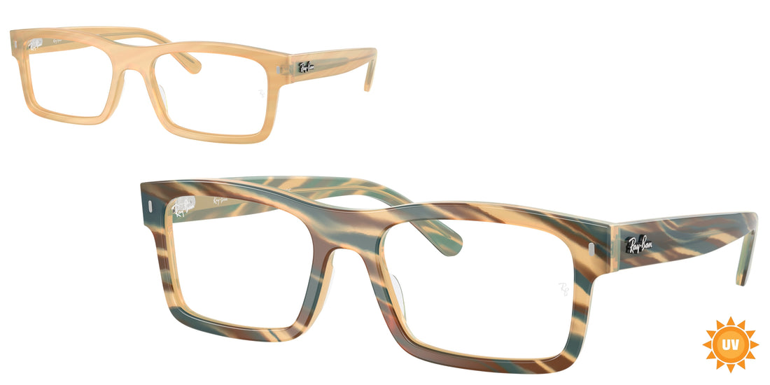 Brillen ray-ban rx5435 8383 marron rectangular unisex größe 54mm - Hauptansicht
