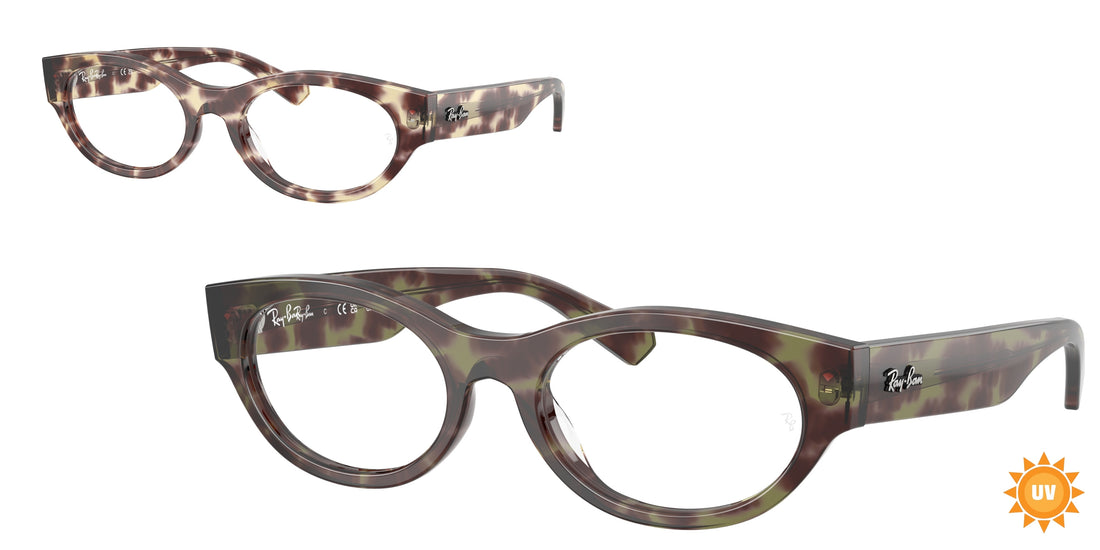 Occhiali da vista ray-ban rx5447 8459 marron oval unisex taglia 53mm - Vista principale