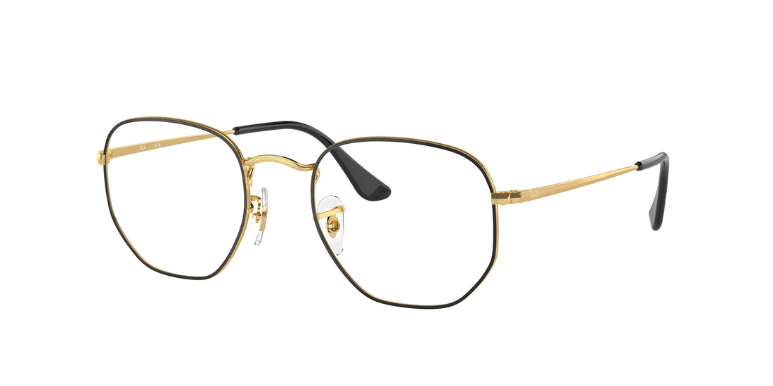 Brillen ray-ban rx6448 hexagonal 3175 negro unisex größe 51mm - Hauptansicht