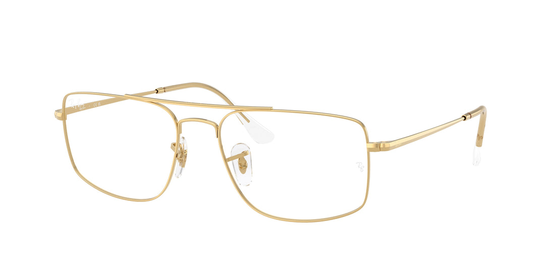 Prescription glasses ray-ban rx6579 2500 dorado square unisex size 58mm - Main view