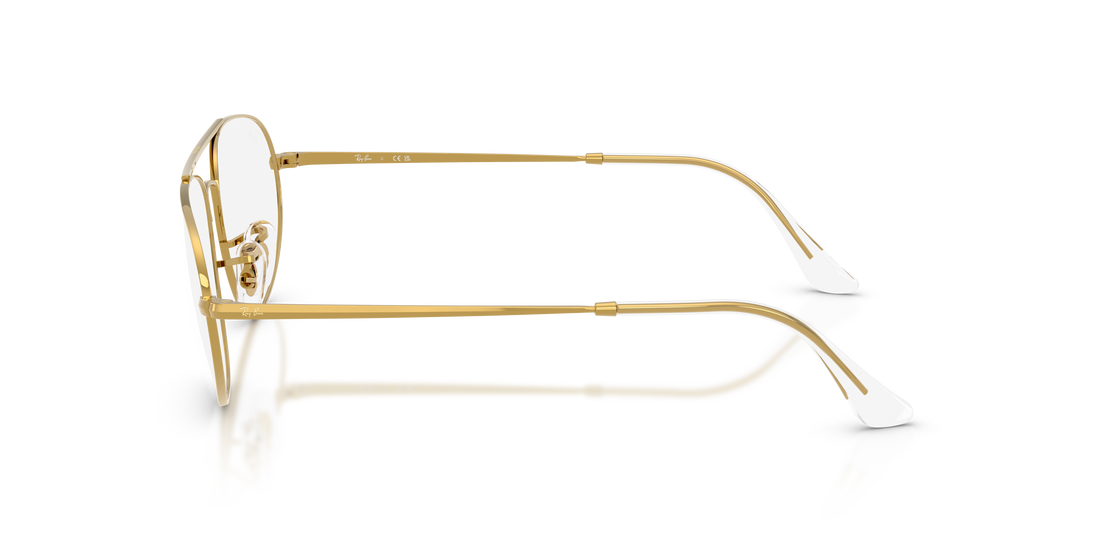 Óculos graduados ray-ban rx6645 3086 dorado irregular unisex tamanho 57mm - Vista de detalhe