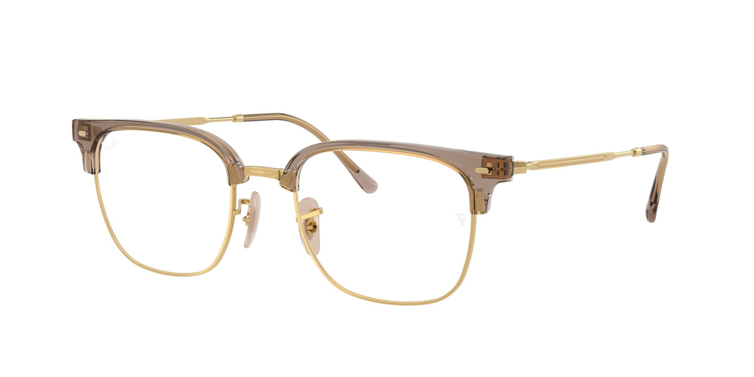 Prescription glasses ray-ban rx7216 new clubmaster 8471 beige square unisex size 53mm - Main view
