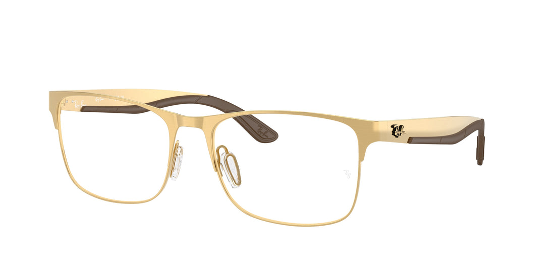 Óculos graduados ray-ban rx7550 3220 dorado rectangular unisex tamanho 57mm - Vista principal