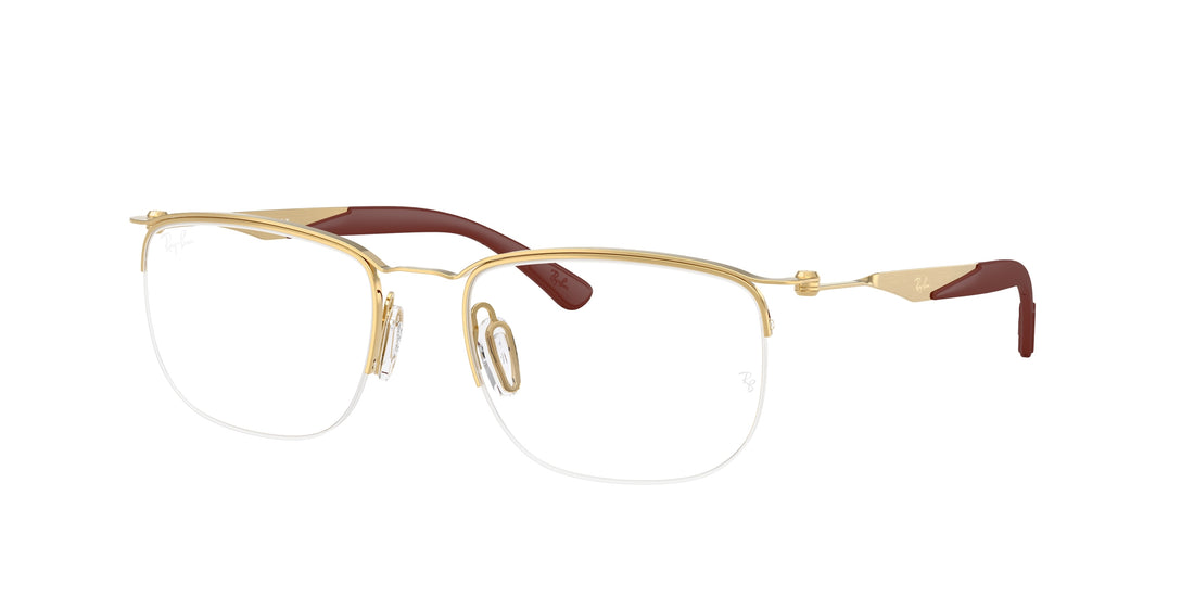 Prescription glasses ray-ban rx7552 3211 dorado square unisex size 52mm - Main view