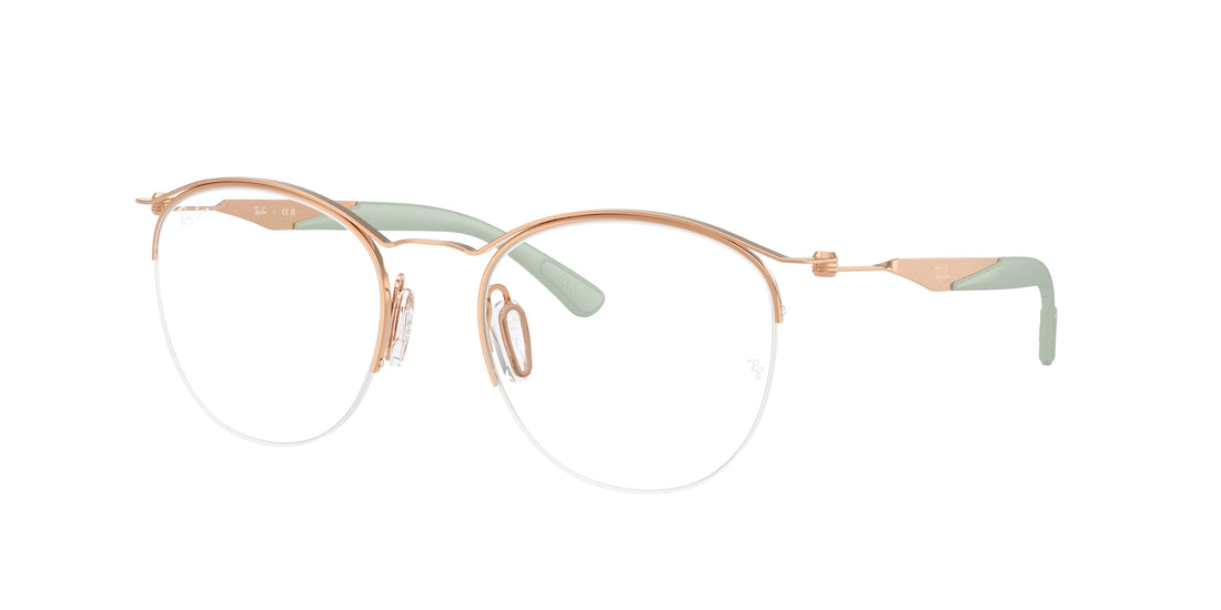 Óculos graduados ray-ban rx7553 3217 dorado round unisex tamanho 50mm - Vista principal