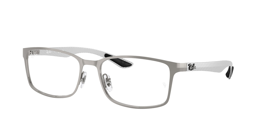 Óculos graduados ray-ban rx8424 2502 gris rectangular unisex tamanho 55mm - Vista principal