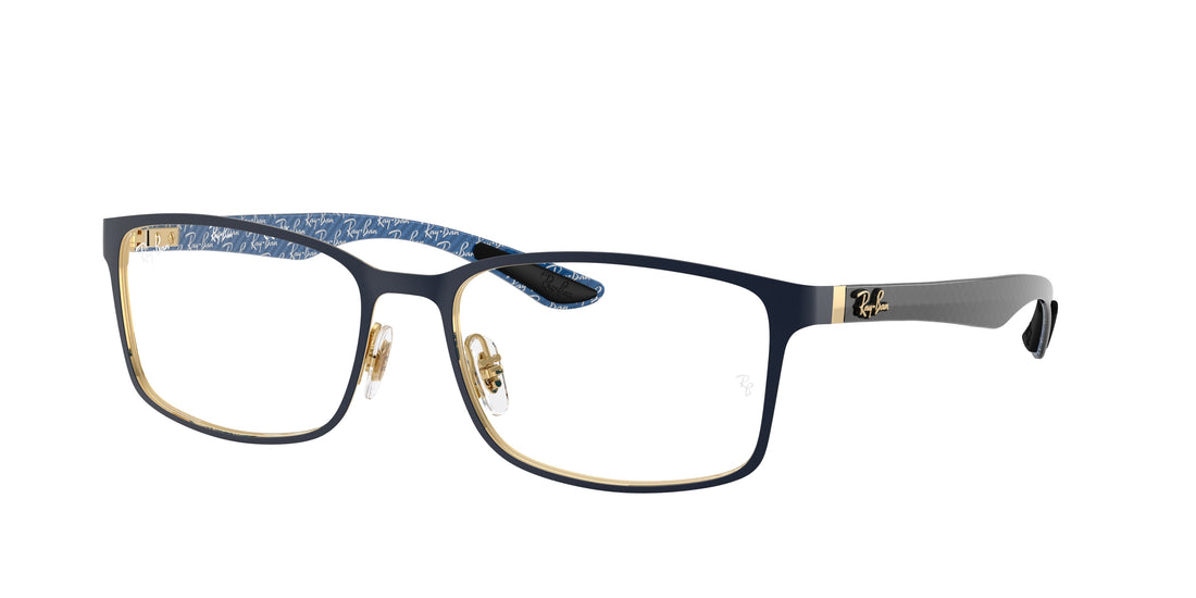 Óculos graduados ray-ban rx8424 3226 azul rectangular unisex tamanho 57mm - Vista principal