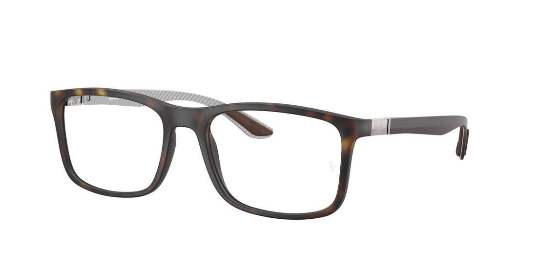Prescription glasses ray-ban rx8908 5200 havana rectangular unisex size 57mm - Main view