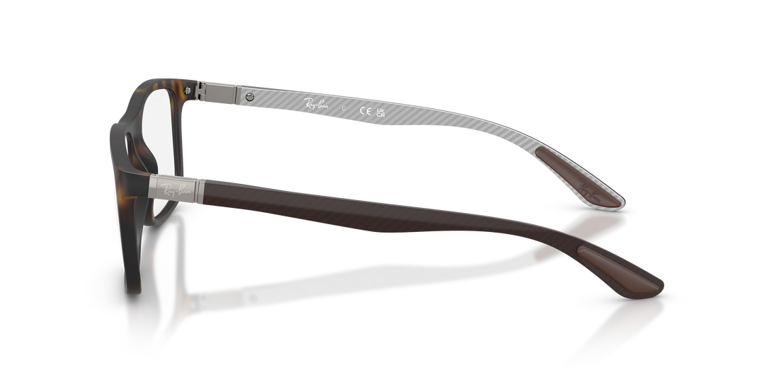 Prescription glasses ray-ban rx8908 5200 havana rectangular unisex size 55mm - Detailed view