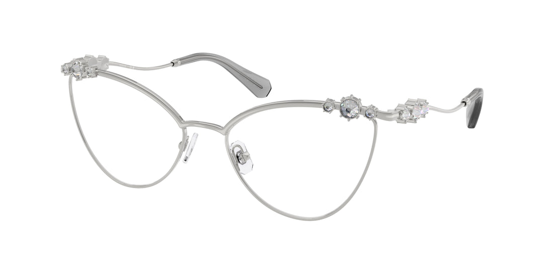 Prescription glasses swarovski sk1033 4001 plateado cat eye femenino size 56mm - Main view