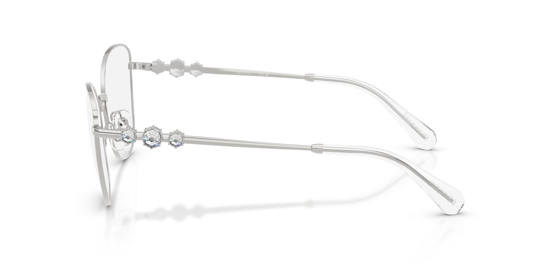 Prescription glasses swarovski sk1034 4001 plateado cat eye femenino size 54mm - Detailed view