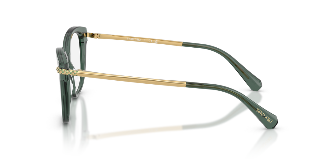 Prescription glasses swarovski sk2044 1043 verde square femenino size 51mm - Detailed view