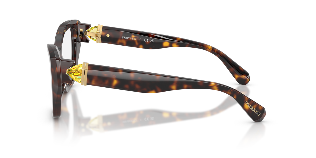 Prescription glasses swarovski sk2050u 1002 havana cat eye femenino size 54mm - Detailed view