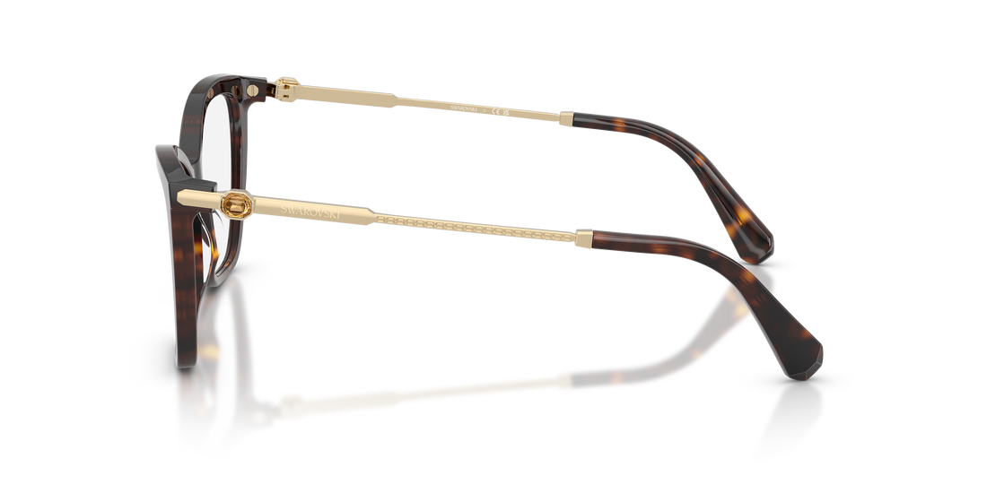 Prescription glasses swarovski sk2051 1002 havana cat eye femenino size 51mm - Detailed view