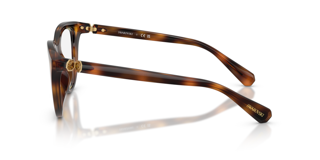 Prescription glasses swarovski sk2052 1002 havana cat eye femenino size 51mm - Detailed view