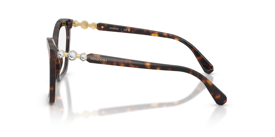 Prescription glasses swarovski sk2053 1002 havana cat eye femenino size 54mm - Detailed view