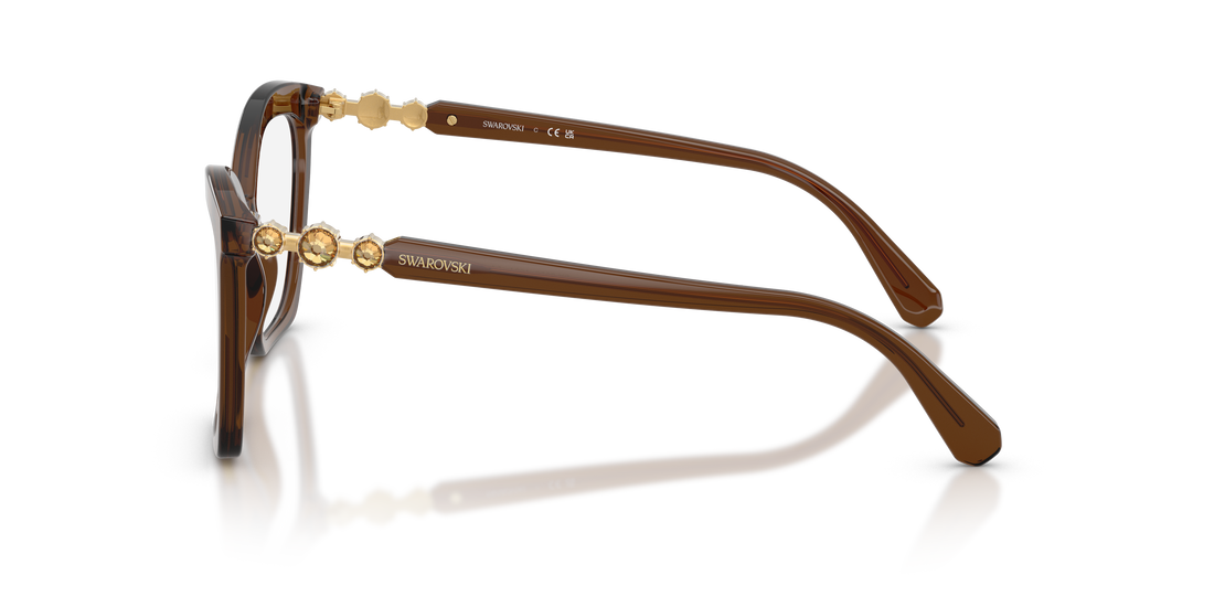 Prescription glasses swarovski sk2053 1084 marron cat eye femenino size 52mm - Detailed view