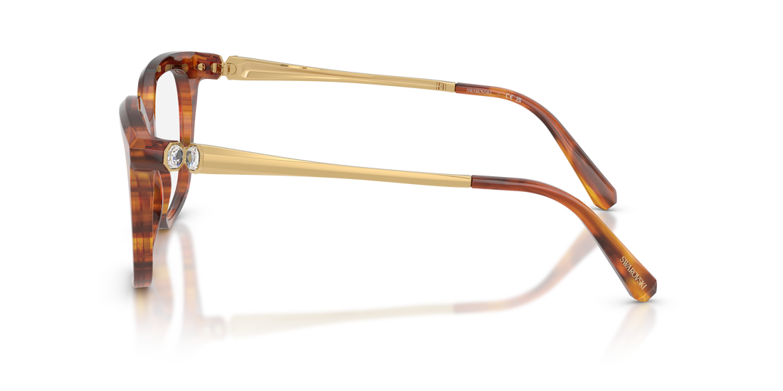 Lunettes de vue swarovski sk2059 1091 marron square femenino taille 51mm - Vue détaillée