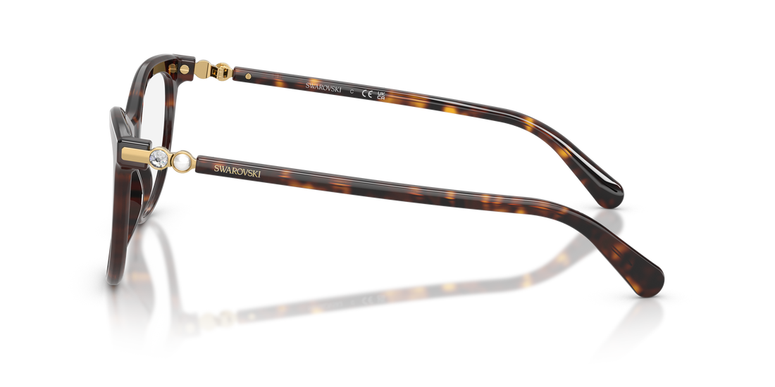 Occhiali da vista swarovski sk2064 1002 havana round femenino taglia 51mm - Vista dettagliata