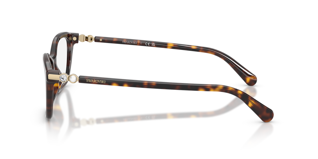 Lunettes de vue swarovski sk2065 1002 havana pillow femenino taille 52mm - Vue détaillée