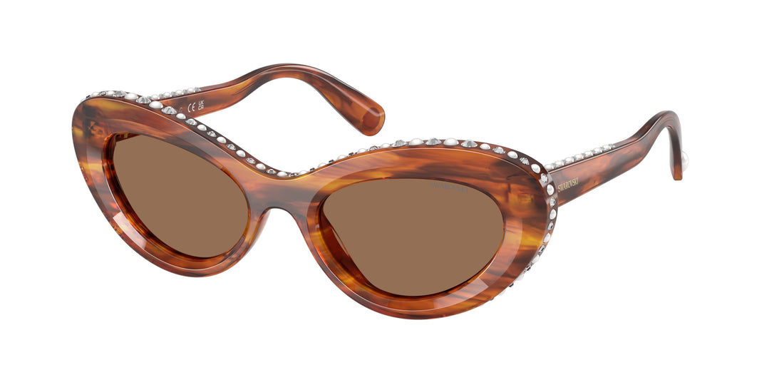 Gafas de sol swarovski sk6061u 109173 marron cat eye femenino talla 51mm - Vista principal