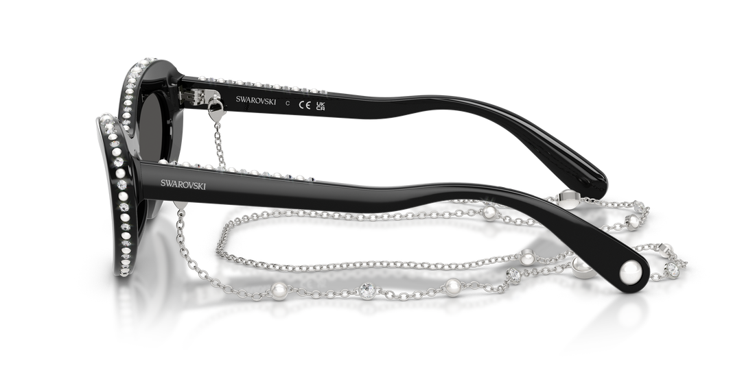 Lunettes de soleil swarovski sk6061u 110687 negro cat eye femenino taille 51mm - Vue détaillée