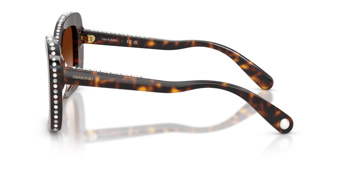 Lunettes de soleil swarovski sk6062u 109474 havana butterfly femenino taille 51mm - Vue détaillée