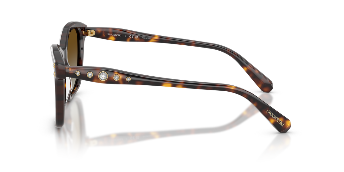 Lunettes de soleil swarovski sk6063 1002t5 havana square femenino taille 54mm - Vue détaillée