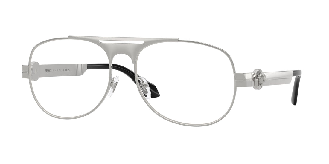 Prescription glasses versace ve1319 1000 plateado pilot masculino size 58mm - Main view