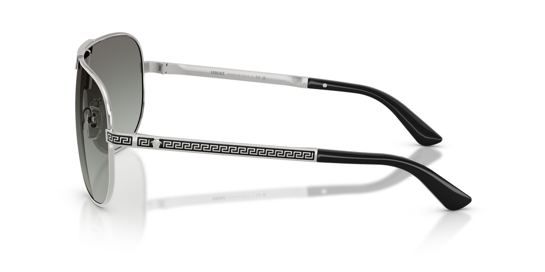 Óculos de sol versace ve2293 100011 plateado irregular masculino tamanho 40mm - Vista de detalhe