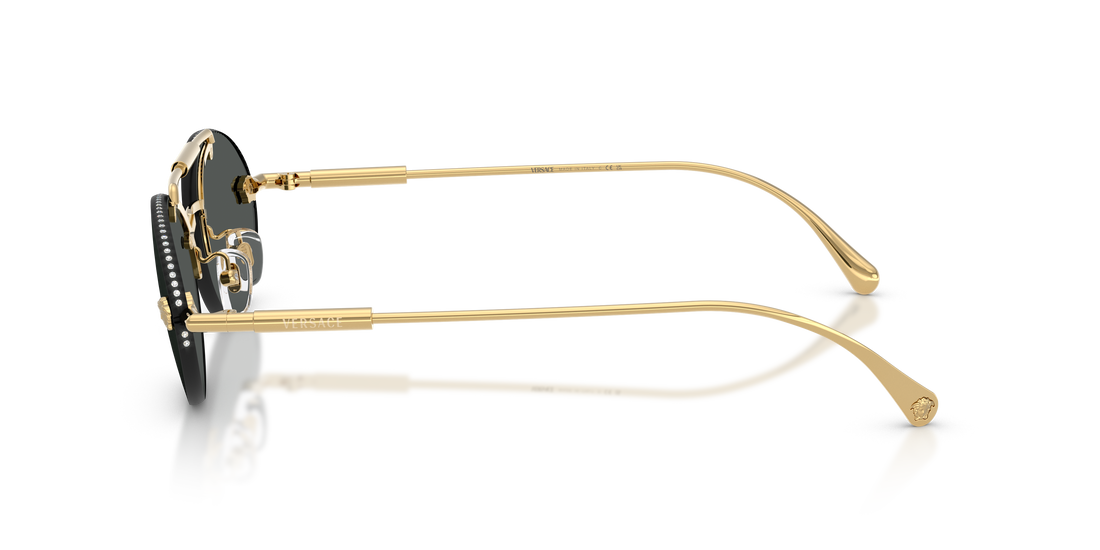 Óculos de sol versace ve2295 100287 dorado oval femenino tamanho 56mm - Vista de detalhe