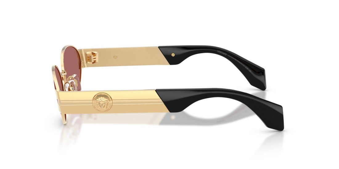 Óculos de sol versace ve2301 152369 oro oval masculino tamanho 55mm - Vista de detalhe