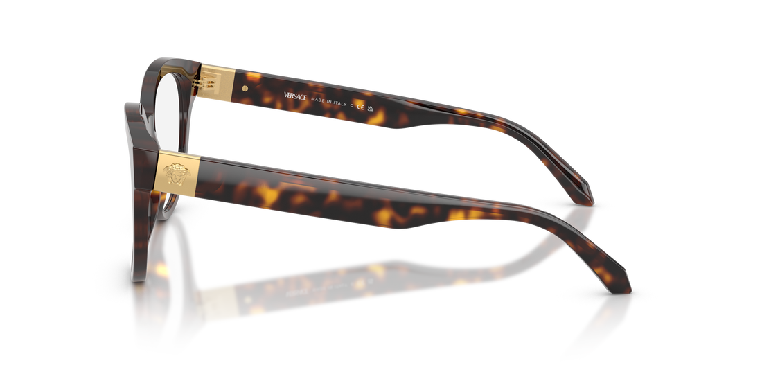 Lunettes de vue versace ve3384 108 havana round femenino taille 51mm - Vue détaillée