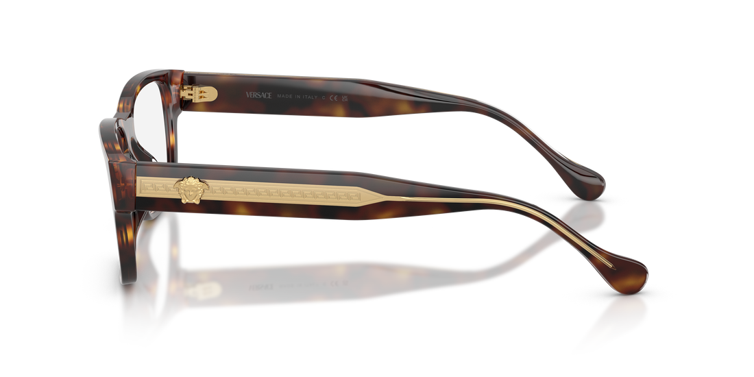 Occhiali da vista versace ve3390u 5537 havana rectangular masculino taglia 56mm - Vista dettagliata