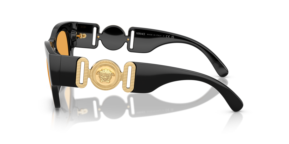 Óculos de sol versace ve4479u gb1/7 negro square masculino tamanho 52mm - Vista de detalhe