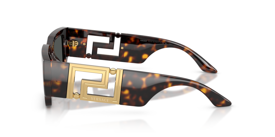 Óculos de sol versace ve4506u 108/87 havana rectangular masculino tamanho 54mm - Vista de detalhe