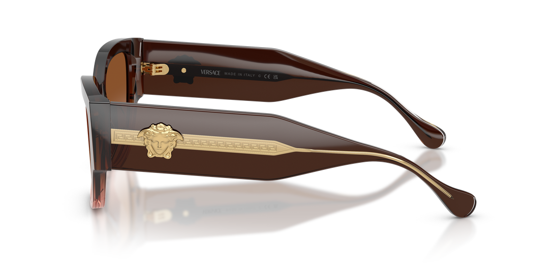 Óculos de sol versace ve4509u 533213 marron cat eye femenino tamanho 55mm - Vista de detalhe