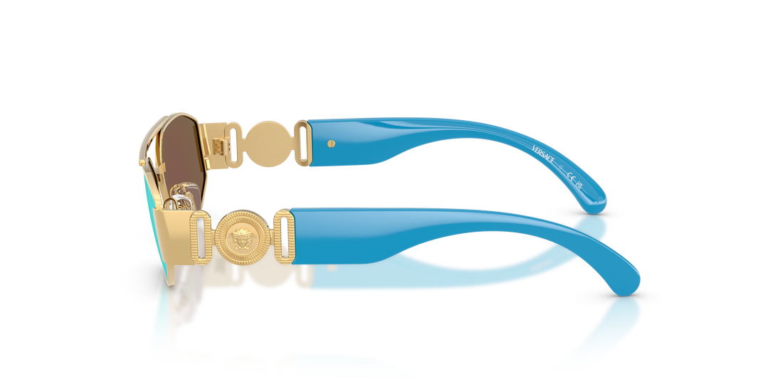 Óculos de sol versace vk2003 100255 dorado rectangular infantil tamanho 50mm - Vista de detalhe