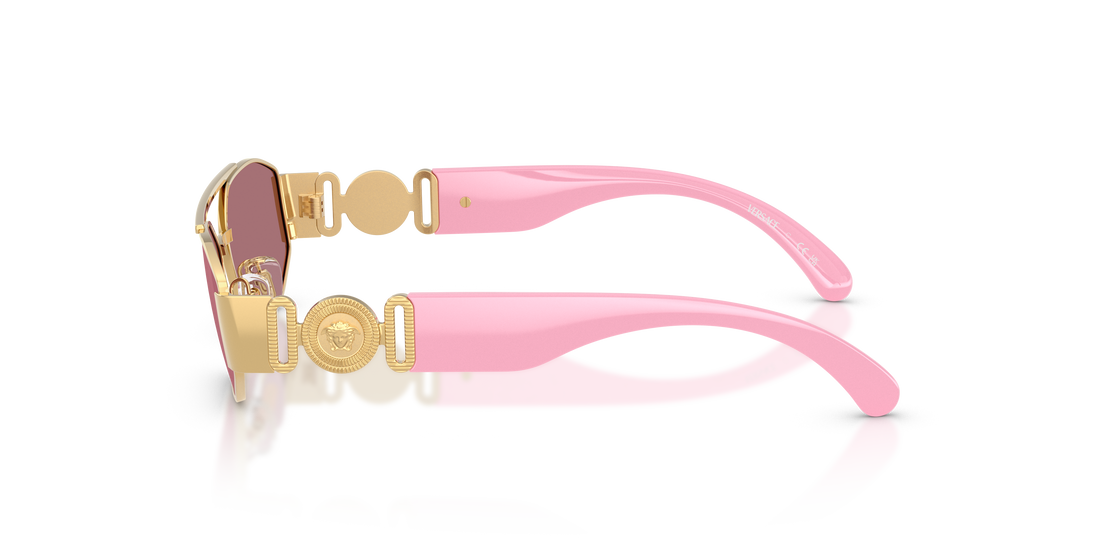 Óculos de sol versace vk2003 10029l dorado rectangular infantil tamanho 50mm - Vista de detalhe