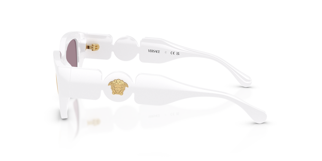 Óculos de sol versace vk4007u 314/1t blanco irregular infantil tamanho 48mm - Vista de detalhe