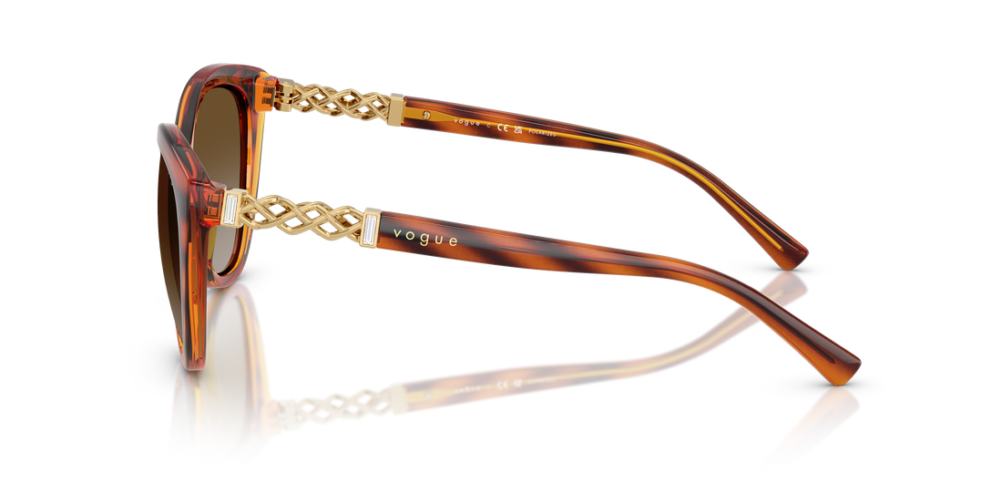 Occhiali da sole vogue eyewear vo5634sb 1508t5 marron cat eye femenino taglia 53mm - Vista dettagliata