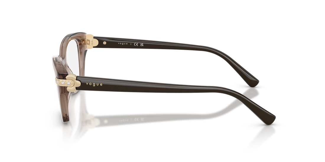Occhiali da vista vogue eyewear vo5704b 2940 marron cat eye femenino taglia 52mm - Vista dettagliata