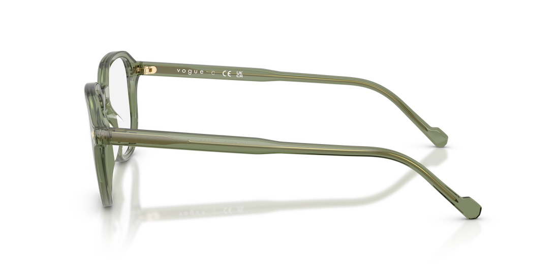 Óculos graduados vogue eyewear vo5708 3187 verde irregular masculino tamanho 49mm - Vista de detalhe