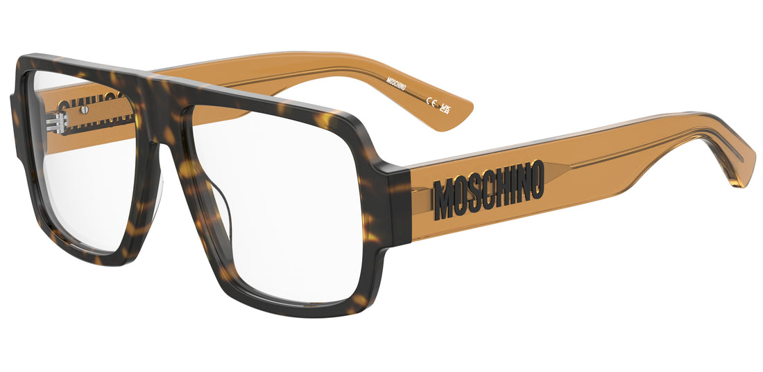 Occhiali da vista moschino mos644 086 havana rectangular flat top masculino taglia 56mm - Vista principale